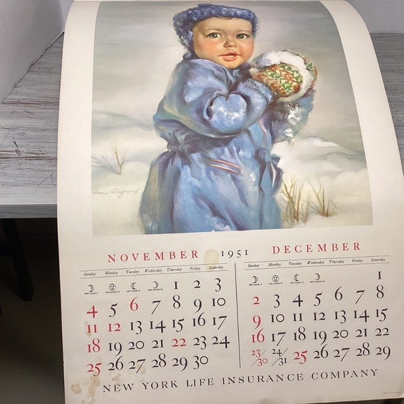 Vintage Ariana Beigneux Vintage Print Set on 1951 Calendar - Picture 11 of 14